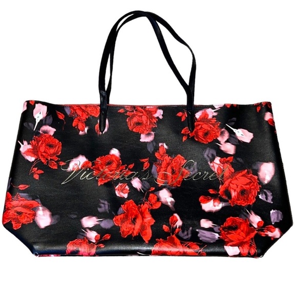 Victoria's Secret Handbags - Victoria's Secret Limited Edition 2019 Large Red Floral Rose Tote Bag
